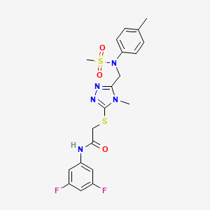 molecular formula C20H21F2N5O3S2 B11315505 N-(3,5-difluorophenyl)-2-[(4-methyl-5-{[(4-methylphenyl)(methylsulfonyl)amino]methyl}-4H-1,2,4-triazol-3-yl)sulfanyl]acetamide 