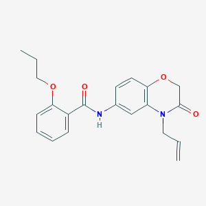 molecular formula C21H22N2O4 B11315624 N-[3-oxo-4-(prop-2-en-1-yl)-3,4-dihydro-2H-1,4-benzoxazin-6-yl]-2-propoxybenzamide 