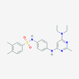 molecular formula C23H29N5O2S B11315777 N-(4-((6-(diethylamino)-2-methylpyrimidin-4-yl)amino)phenyl)-3,4-dimethylbenzenesulfonamide 