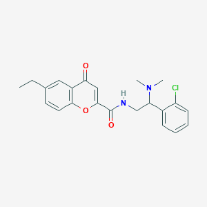 molecular formula C22H23ClN2O3 B11315800 N-[2-(2-chlorophenyl)-2-(dimethylamino)ethyl]-6-ethyl-4-oxo-4H-chromene-2-carboxamide 