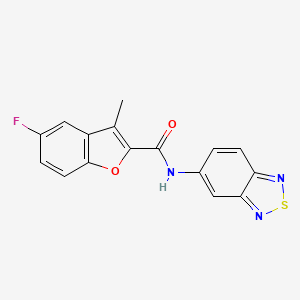 molecular formula C16H10FN3O2S B11315815 N-(2,1,3-benzothiadiazol-5-yl)-5-fluoro-3-methyl-1-benzofuran-2-carboxamide 
