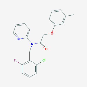molecular formula C21H18ClFN2O2 B11315856 N-(2-chloro-6-fluorobenzyl)-2-(3-methylphenoxy)-N-(pyridin-2-yl)acetamide 
