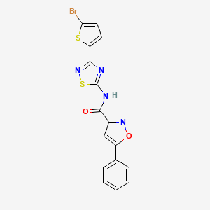 molecular formula C16H9BrN4O2S2 B11316031 N-[3-(5-bromothiophen-2-yl)-1,2,4-thiadiazol-5-yl]-5-phenyl-1,2-oxazole-3-carboxamide 