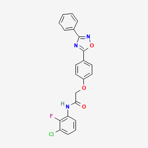 molecular formula C22H15ClFN3O3 B11316081 N-(3-chloro-2-fluorophenyl)-2-[4-(3-phenyl-1,2,4-oxadiazol-5-yl)phenoxy]acetamide 