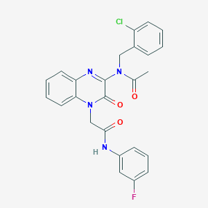 molecular formula C25H20ClFN4O3 B11316089 N-(2-chlorobenzyl)-N-(4-{2-[(3-fluorophenyl)amino]-2-oxoethyl}-3-oxo-3,4-dihydroquinoxalin-2-yl)acetamide 