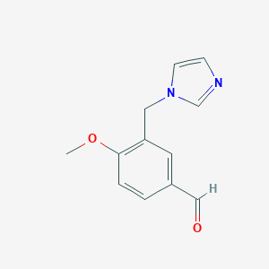 molecular formula C12H12N2O2 B113161 3-(1H-咪唑-1-基甲基)-4-甲氧基苯甲醛 CAS No. 883543-97-3