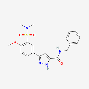 molecular formula C20H22N4O4S B11316104 N-Benzyl-5-[3-(dimethylsulfamoyl)-4-methoxyphenyl]-1H-pyrazole-3-carboxamide 