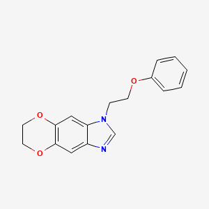 molecular formula C17H16N2O3 B11316243 1-(2-phenoxyethyl)-6,7-dihydro-1H-[1,4]dioxino[2,3-f]benzimidazole 