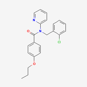 molecular formula C22H21ClN2O2 B11316273 N-(2-chlorobenzyl)-4-propoxy-N-(pyridin-2-yl)benzamide 