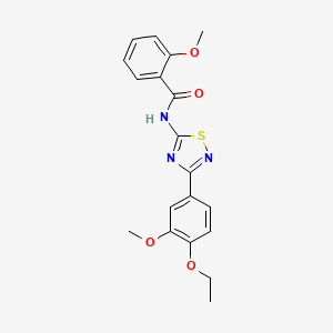 molecular formula C19H19N3O4S B11316329 N-[3-(4-ethoxy-3-methoxyphenyl)-1,2,4-thiadiazol-5-yl]-2-methoxybenzamide 