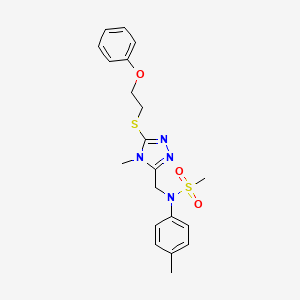 molecular formula C20H24N4O3S2 B11316435 N-({4-methyl-5-[(2-phenoxyethyl)sulfanyl]-4H-1,2,4-triazol-3-yl}methyl)-N-(4-methylphenyl)methanesulfonamide 