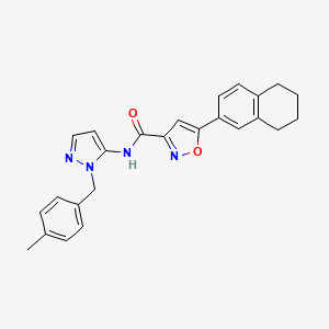 molecular formula C25H24N4O2 B11316661 N-[1-(4-methylbenzyl)-1H-pyrazol-5-yl]-5-(5,6,7,8-tetrahydronaphthalen-2-yl)-1,2-oxazole-3-carboxamide 