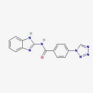 molecular formula C15H11N7O B11316845 N-(1H-benzimidazol-2-yl)-4-(1H-tetrazol-1-yl)benzamide 