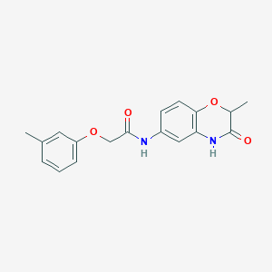 molecular formula C18H18N2O4 B11316898 N-(2-methyl-3-oxo-3,4-dihydro-2H-1,4-benzoxazin-6-yl)-2-(3-methylphenoxy)acetamide 