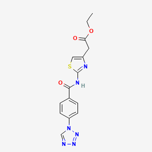 molecular formula C15H14N6O3S B11317331 ethyl (2-{[4-(1H-tetrazol-1-yl)benzoyl]amino}-1,3-thiazol-4-yl)acetate 