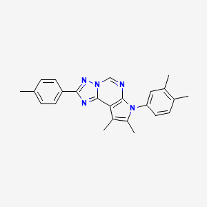 molecular formula C24H23N5 B11317379 7-(3,4-dimethylphenyl)-8,9-dimethyl-2-(4-methylphenyl)-7H-pyrrolo[3,2-e][1,2,4]triazolo[1,5-c]pyrimidine 