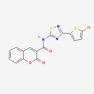 molecular formula C16H8BrN3O3S2 B11317459 N-[3-(5-bromothiophen-2-yl)-1,2,4-thiadiazol-5-yl]-2-oxo-2H-chromene-3-carboxamide 