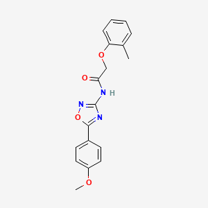 molecular formula C18H17N3O4 B11317464 N-[5-(4-methoxyphenyl)-1,2,4-oxadiazol-3-yl]-2-(2-methylphenoxy)acetamide 