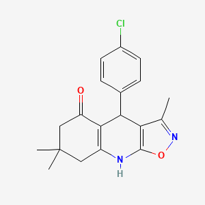 molecular formula C19H19ClN2O2 B11317835 4-(4-chlorophenyl)-3,7,7-trimethyl-4,7,8,9-tetrahydro[1,2]oxazolo[5,4-b]quinolin-5(6H)-one 