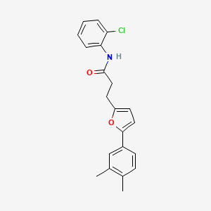 molecular formula C21H20ClNO2 B11317874 N-(2-chlorophenyl)-3-[5-(3,4-dimethylphenyl)furan-2-yl]propanamide 