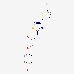 molecular formula C14H9BrFN3O2S2 B11317961 N-[3-(5-bromothiophen-2-yl)-1,2,4-thiadiazol-5-yl]-2-(4-fluorophenoxy)acetamide 