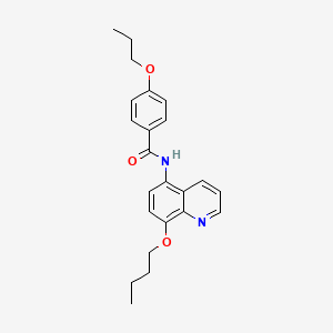 molecular formula C23H26N2O3 B11318037 N-(8-butoxyquinolin-5-yl)-4-propoxybenzamide 