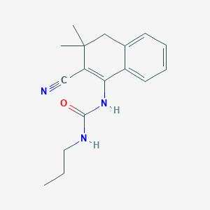 molecular formula C17H21N3O B11318149 1-(2-Cyano-3,3-dimethyl-3,4-dihydronaphthalen-1-yl)-3-propylurea 