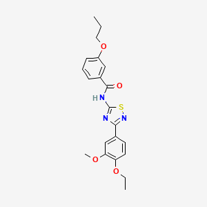 molecular formula C21H23N3O4S B11318165 N-[3-(4-ethoxy-3-methoxyphenyl)-1,2,4-thiadiazol-5-yl]-3-propoxybenzamide 