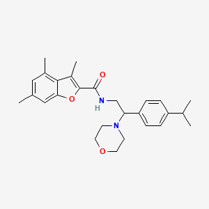 molecular formula C27H34N2O3 B11318187 3,4,6-Trimethyl-N-[2-(morpholin-4-YL)-2-[4-(propan-2-YL)phenyl]ethyl]-1-benzofuran-2-carboxamide 
