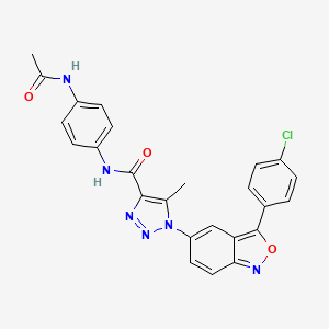 molecular formula C25H19ClN6O3 B11318196 N-[4-(acetylamino)phenyl]-1-[3-(4-chlorophenyl)-2,1-benzoxazol-5-yl]-5-methyl-1H-1,2,3-triazole-4-carboxamide 