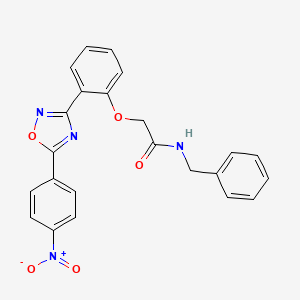 molecular formula C23H18N4O5 B11318344 N-benzyl-2-{2-[5-(4-nitrophenyl)-1,2,4-oxadiazol-3-yl]phenoxy}acetamide 