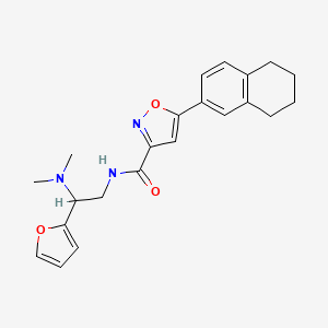 molecular formula C22H25N3O3 B11318432 N-[2-(dimethylamino)-2-(furan-2-yl)ethyl]-5-(5,6,7,8-tetrahydronaphthalen-2-yl)-1,2-oxazole-3-carboxamide 
