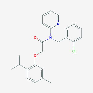 molecular formula C24H25ClN2O2 B11318433 N-(2-chlorobenzyl)-2-[5-methyl-2-(propan-2-yl)phenoxy]-N-(pyridin-2-yl)acetamide 