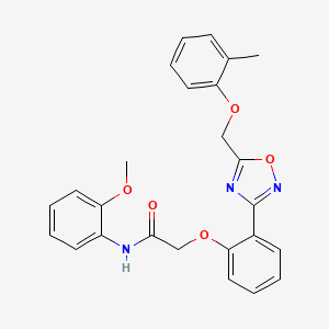 molecular formula C25H23N3O5 B11318515 N-(2-methoxyphenyl)-2-(2-{5-[(2-methylphenoxy)methyl]-1,2,4-oxadiazol-3-yl}phenoxy)acetamide 