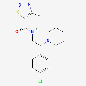 molecular formula C17H21ClN4OS B11318531 N-[2-(4-chlorophenyl)-2-(piperidin-1-yl)ethyl]-4-methyl-1,2,3-thiadiazole-5-carboxamide 
