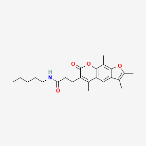 molecular formula C23H29NO4 B11318671 N-Pentyl-3-{2,3,5,9-tetramethyl-7-oxo-7H-furo[3,2-G]chromen-6-YL}propanamide 