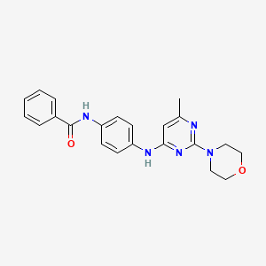 molecular formula C22H23N5O2 B11318682 N-(4-((6-methyl-2-morpholinopyrimidin-4-yl)amino)phenyl)benzamide 