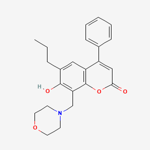 molecular formula C23H25NO4 B11318704 7-hydroxy-8-(morpholin-4-ylmethyl)-4-phenyl-6-propyl-2H-chromen-2-one 