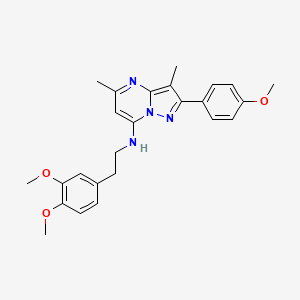 molecular formula C25H28N4O3 B11318796 N-[2-(3,4-dimethoxyphenyl)ethyl]-2-(4-methoxyphenyl)-3,5-dimethylpyrazolo[1,5-a]pyrimidin-7-amine 