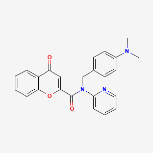 molecular formula C24H21N3O3 B11318870 N-[4-(dimethylamino)benzyl]-4-oxo-N-(pyridin-2-yl)-4H-chromene-2-carboxamide 