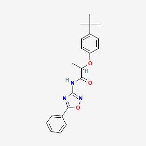 molecular formula C21H23N3O3 B11319091 2-(4-tert-butylphenoxy)-N-(5-phenyl-1,2,4-oxadiazol-3-yl)propanamide 