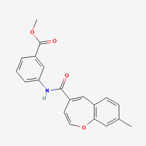 molecular formula C20H17NO4 B11319366 Methyl 3-{[(8-methyl-1-benzoxepin-4-yl)carbonyl]amino}benzoate 