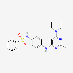 molecular formula C21H25N5O2S B11319477 N-(4-{[6-(diethylamino)-2-methylpyrimidin-4-yl]amino}phenyl)benzenesulfonamide 