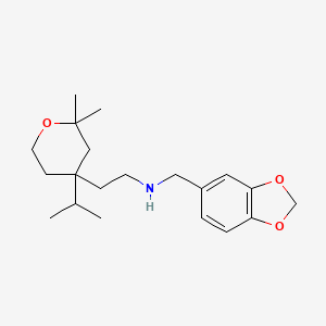 molecular formula C20H31NO3 B11319730 N-(1,3-benzodioxol-5-ylmethyl)-2-[2,2-dimethyl-4-(propan-2-yl)tetrahydro-2H-pyran-4-yl]ethanamine 