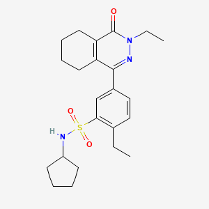 molecular formula C23H31N3O3S B11319767 N-cyclopentyl-2-ethyl-5-(3-ethyl-4-oxo-3,4,5,6,7,8-hexahydrophthalazin-1-yl)benzenesulfonamide 