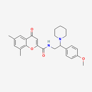 molecular formula C26H30N2O4 B11319942 N-[2-(4-methoxyphenyl)-2-(piperidin-1-yl)ethyl]-6,8-dimethyl-4-oxo-4H-chromene-2-carboxamide 
