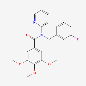 molecular formula C22H21FN2O4 B11319946 N-(3-fluorobenzyl)-3,4,5-trimethoxy-N-(pyridin-2-yl)benzamide 