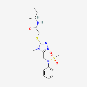 molecular formula C17H25N5O3S2 B11320131 N-(butan-2-yl)-2-[(4-methyl-5-{[(methylsulfonyl)(phenyl)amino]methyl}-4H-1,2,4-triazol-3-yl)sulfanyl]acetamide 