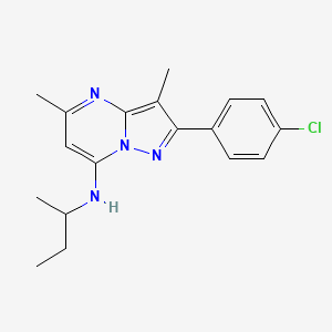 molecular formula C18H21ClN4 B11320151 N-(butan-2-yl)-2-(4-chlorophenyl)-3,5-dimethylpyrazolo[1,5-a]pyrimidin-7-amine 