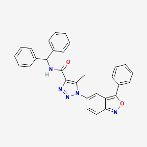 molecular formula C30H23N5O2 B11320270 N-(diphenylmethyl)-5-methyl-1-(3-phenyl-2,1-benzoxazol-5-yl)-1H-1,2,3-triazole-4-carboxamide 